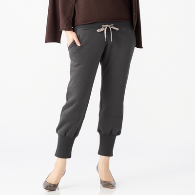 MASAGO 裏ボアのハイウエスト裾リブパンツ