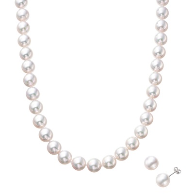 アコヤ真珠 8.5mm ネックレス&イヤリング/ピアスセット