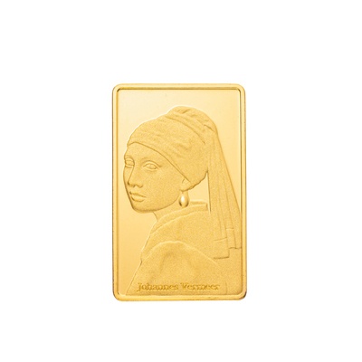  純金アート フェルメール「真珠の耳飾りの少女」10g - 750669