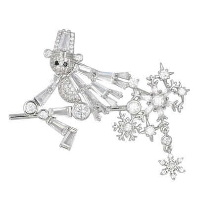 Jinka Nezu キュービックジルコニア スノーウィッチ ブローチ
