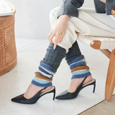 ルナジュメール吸湿発熱糸なめらかニットレッグウォーマー