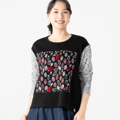  PERSONS テレコスリーブ刺繍スウェット - 750900