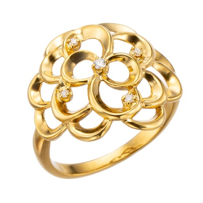 マエストロ 純金 フローラル デザイン リング