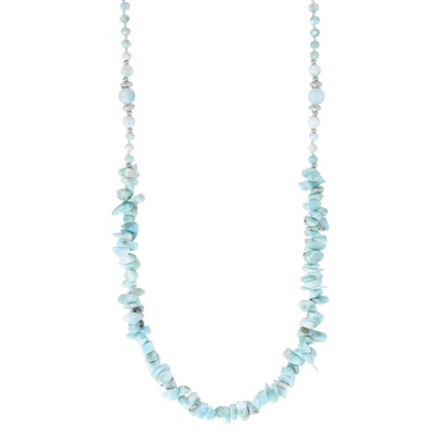  越田雅哉ラリマーデザインロングネックレス - 751035