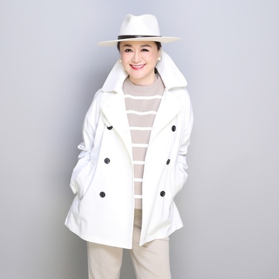  ANNE COQUINE ストレッチツイルショートトレンチコート - 751067