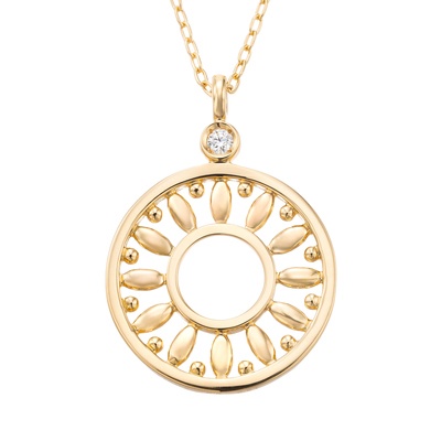 LA SOMA 18KYG ダイヤモンド マーガレットペンダント