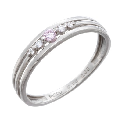 ピンクダイヤモンド PT リング 0.04ctUP