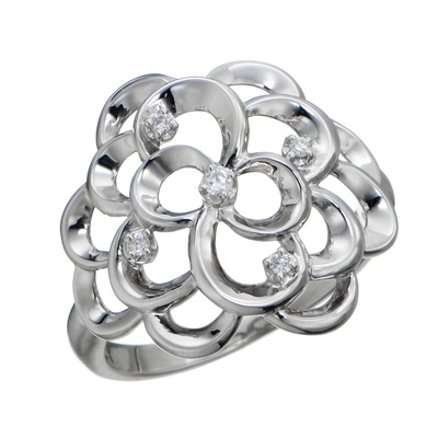 マエストロ 純プラチナ フローラル デザインリング