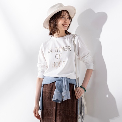 Coeur sucre キラキラドットロゴプリントTシャツ