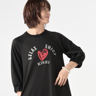 KiKKi ロゴプリントワンピース