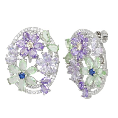 JinkaNezu フローラル ジェム イヤリング/ピアス