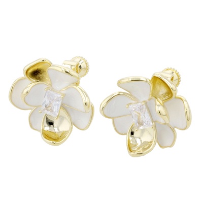 JinkaNezu CZ ルミナス フルール イヤリング/ピアス