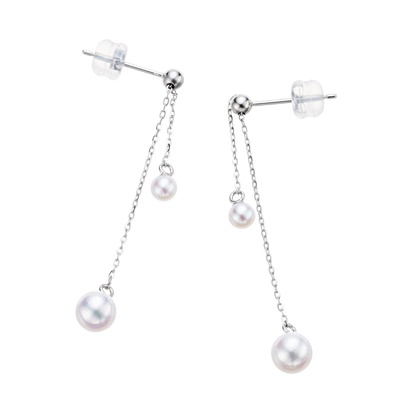 PT アコヤベビーパール スライドツイン イヤリング/ピアス