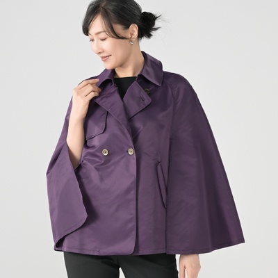 YukaKoshino トレンチカラーのケープコート