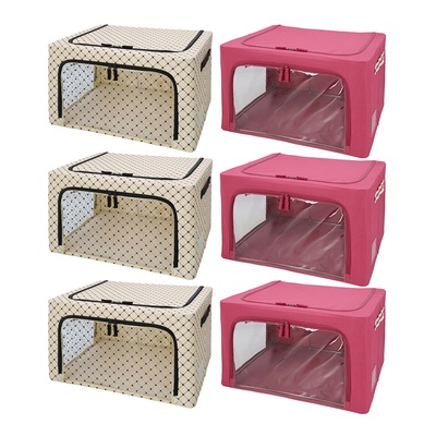 スタッキングできる 窓付き収納BOX 選べる6個セット