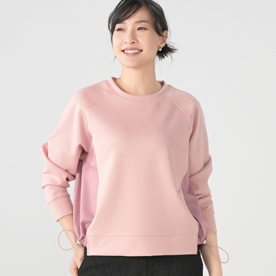 エニワイズ 異素材切り替えドロスト付きプルオーバー