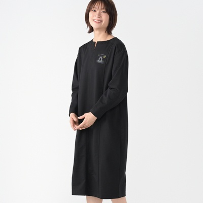 わちふぃーるど ダヤンのいちご摘み裏毛ワンピース