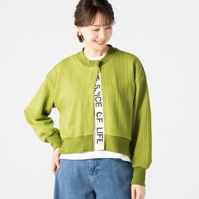  Re:Birth＋ メッセージロゴケーブルニットカーディガン - 751477