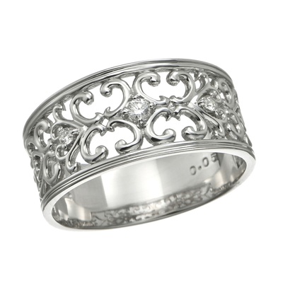 マエストロ 純プラチナ ダイヤモンド アイビー デザインリング