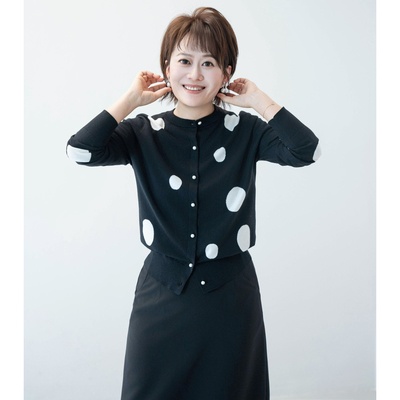 FEE CERISE 16Gインターシャドット柄カ-ディガン