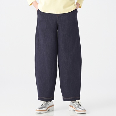 エニワイズ コクーンシルエットのニットデニムパンツ