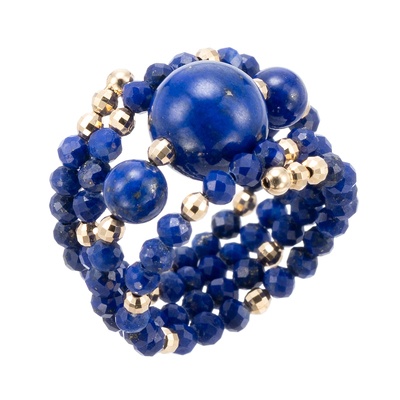 ジュエルバール 18K YG ラピスラズリ フレキシブルリング