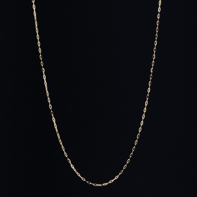 18K YG スルーピン付 ケーブルチェーン ネックレス