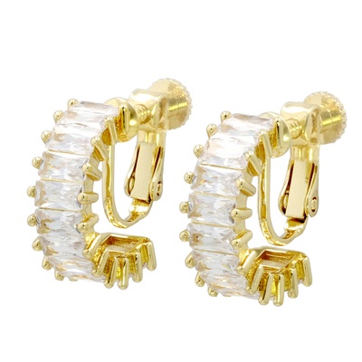  JinkaNezu CZ バゲットカット フープイヤリング/ピアス - 751851