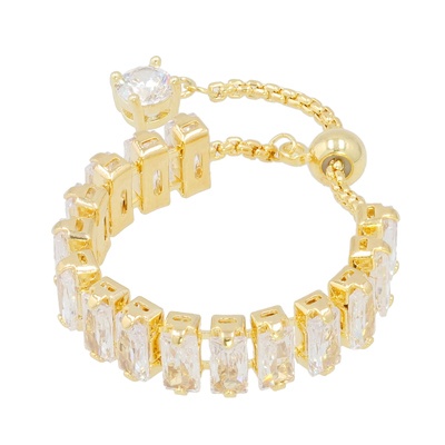  JinkaNezu CZ バゲットカット スライダーリング - 751856