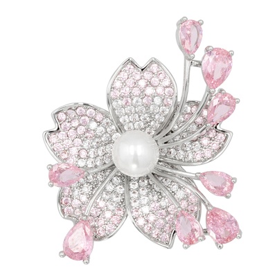  JinkaNezu CZ サクラ フロート ブローチ - 751857