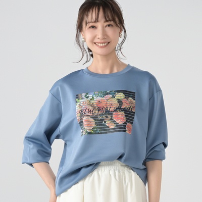 BLUE POOL ROAD フラワーフォト花映えプルオーバー