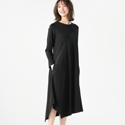 BOUTIQUE JUNKO 異素材切替イレギュラーワンピース