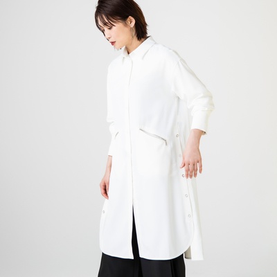 BOUTIQUE JUNKO ドット釦デザインシャツワンピース