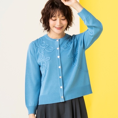  CARRIERE コード刺繍カーディガン - 752110