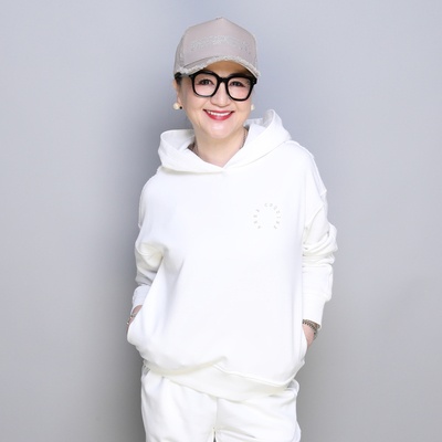  ANNE COQUINE 刺繍入り裏毛カットソーフーディーパーカ - 752128