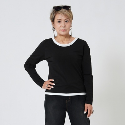  MASAGO クリアーベア天竺配色丸首Tシャツ - 752319