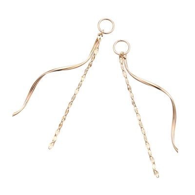 10K ツイストウェーブ&ペタル ピアリングチャーム