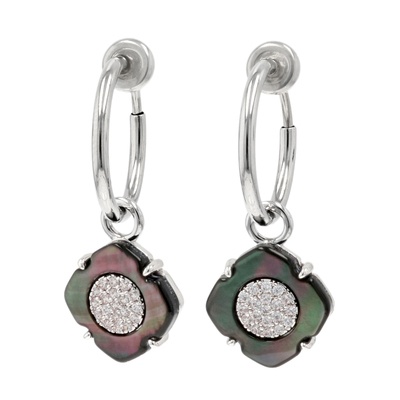 TarTar シェル&キュービックジルコニアイヤリング[マノラ]