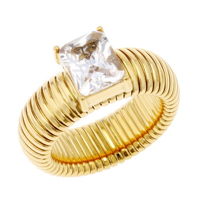 TarTar ステンレス&キュービックジルコニア リング[デミ]