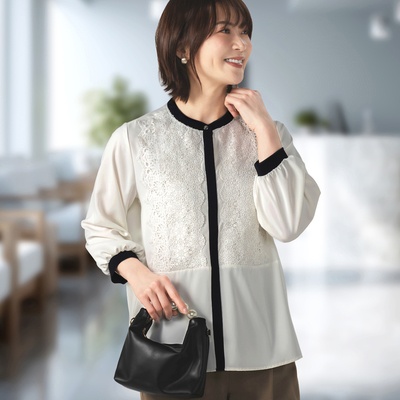 Beauty Fit レース使いブラウス