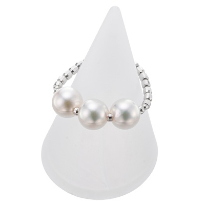 PT アコヤ真珠トリニティストレッチリング 6.5mm 天女