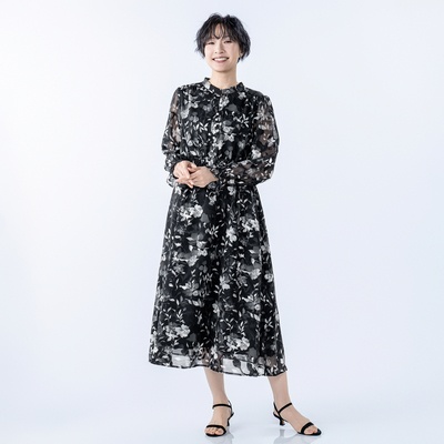  Replete 薄地ジャガードプリントワンピース - 752768