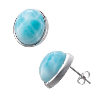 シルバー925 ラリマー ピアス 計14ctUP 鑑別書付