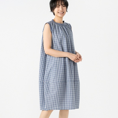 KiKKi ギンガムチェックコクーンワンピース