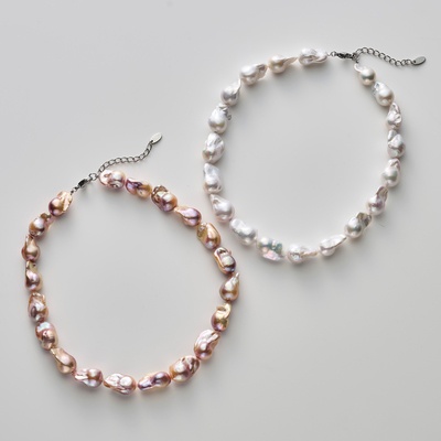 TarTar オーロラリップル真珠大粒バロックネックレス[マイア]