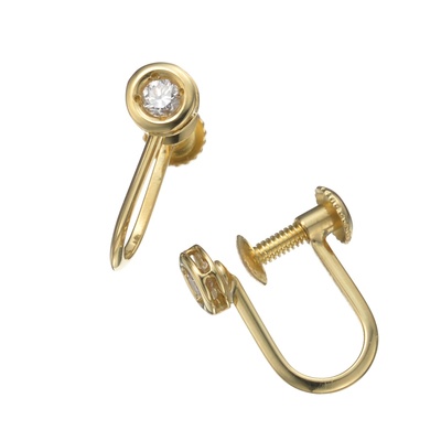 18K ダイヤモンド スタッズイヤリング 計0.07ctUP