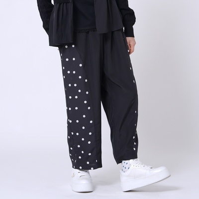 KawaiOkada シフォン素材の切替ウエトゴムパンツ