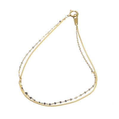 純金 ベネチアン&ペタル 2連デザインブレスレット