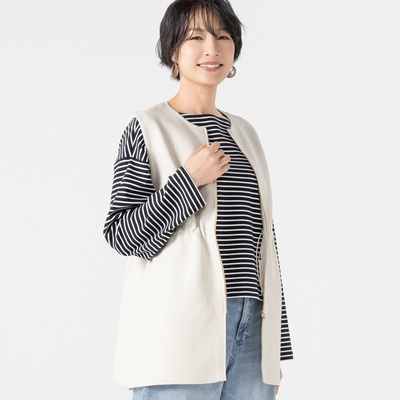 UNFILO BEAUTY FORM KNIT ZIPジレ