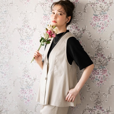 Pixie Heart 軽やかガーゼタッチ新感覚デニムジレ